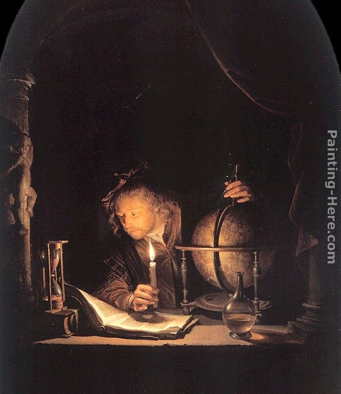 The Astronomer by Candlelight painting - Gerrit Dou The Astronomer by Candlelight art painting